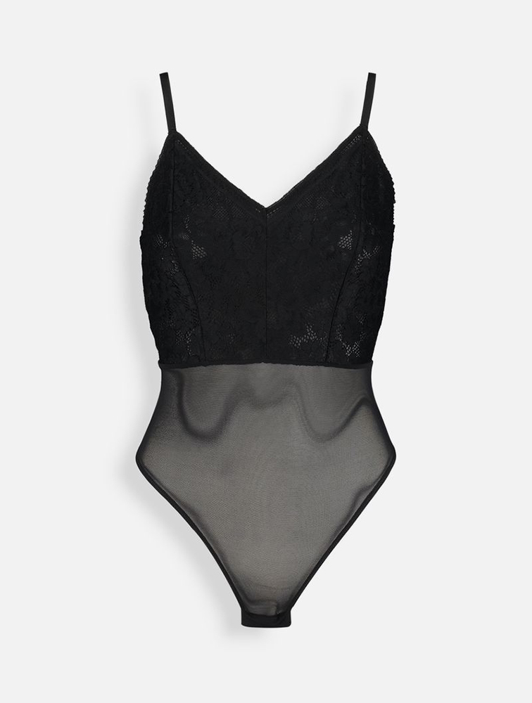 MyRunway Shop JT One Black Lace & Mesh Bodysuit for Women from